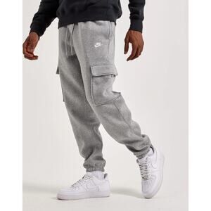 Nike Pants Men M Gray Heather Club Fleece Cargo Cuffed Jogger Sweats FN3805 063